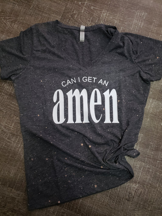 Can I get an amen bleached speckled tee