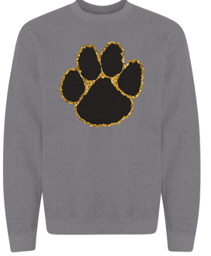 Faux chenille tiger paw print