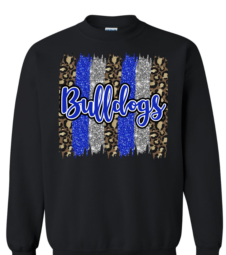 Leopard Glitter Blue Bulldogs