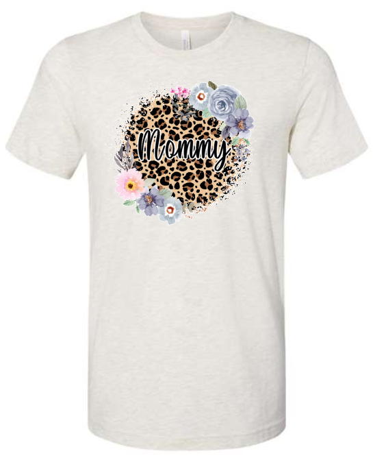 Leopard Floral Circle with any name